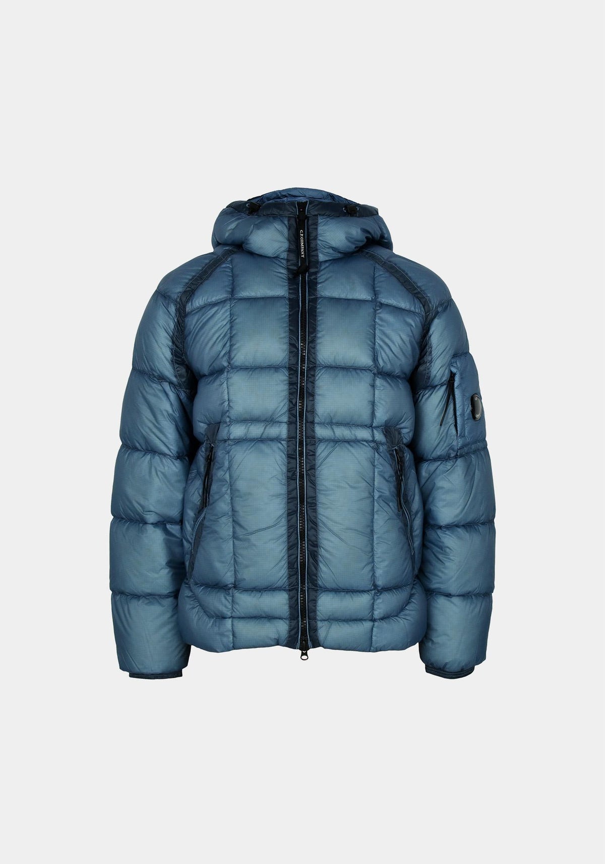 CP Company Aegean Blue DD Shell Hooded Duck Down Jacket 19CMOW702A 110416A 815
