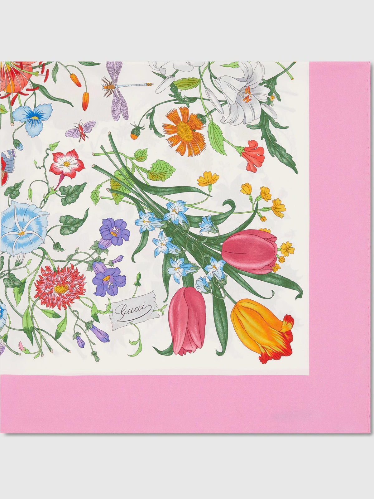GUCCI Silk Logo Print Scarf