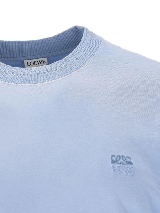 LOEWE Regular Fit Blue Cotton T-Shirt