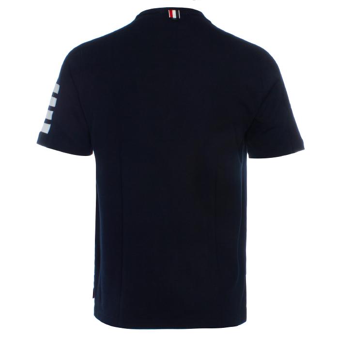 THOM BROWNE Navy Diagonal Stripe Short Sleeve T-Shirt