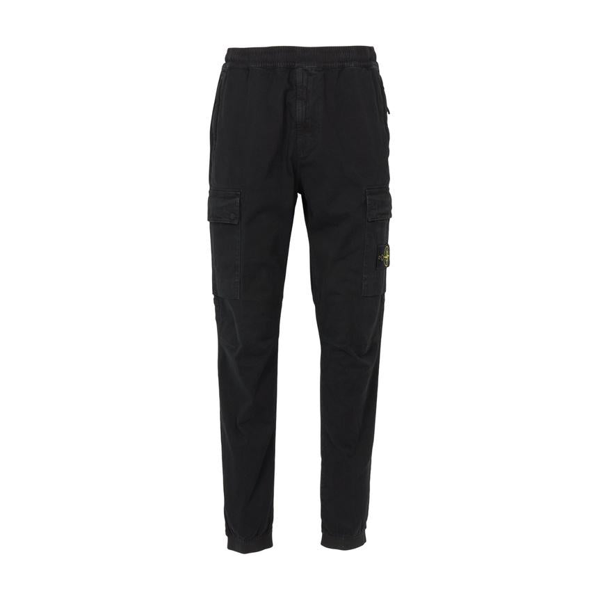 STONE ISLAND Men’s Cargo Jogger Pants Black Cotton Classic Pants