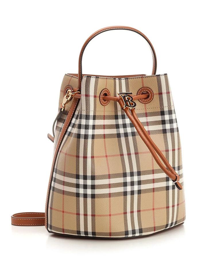 BURBERRY Check TB Bucket Bag Small Crossbody
