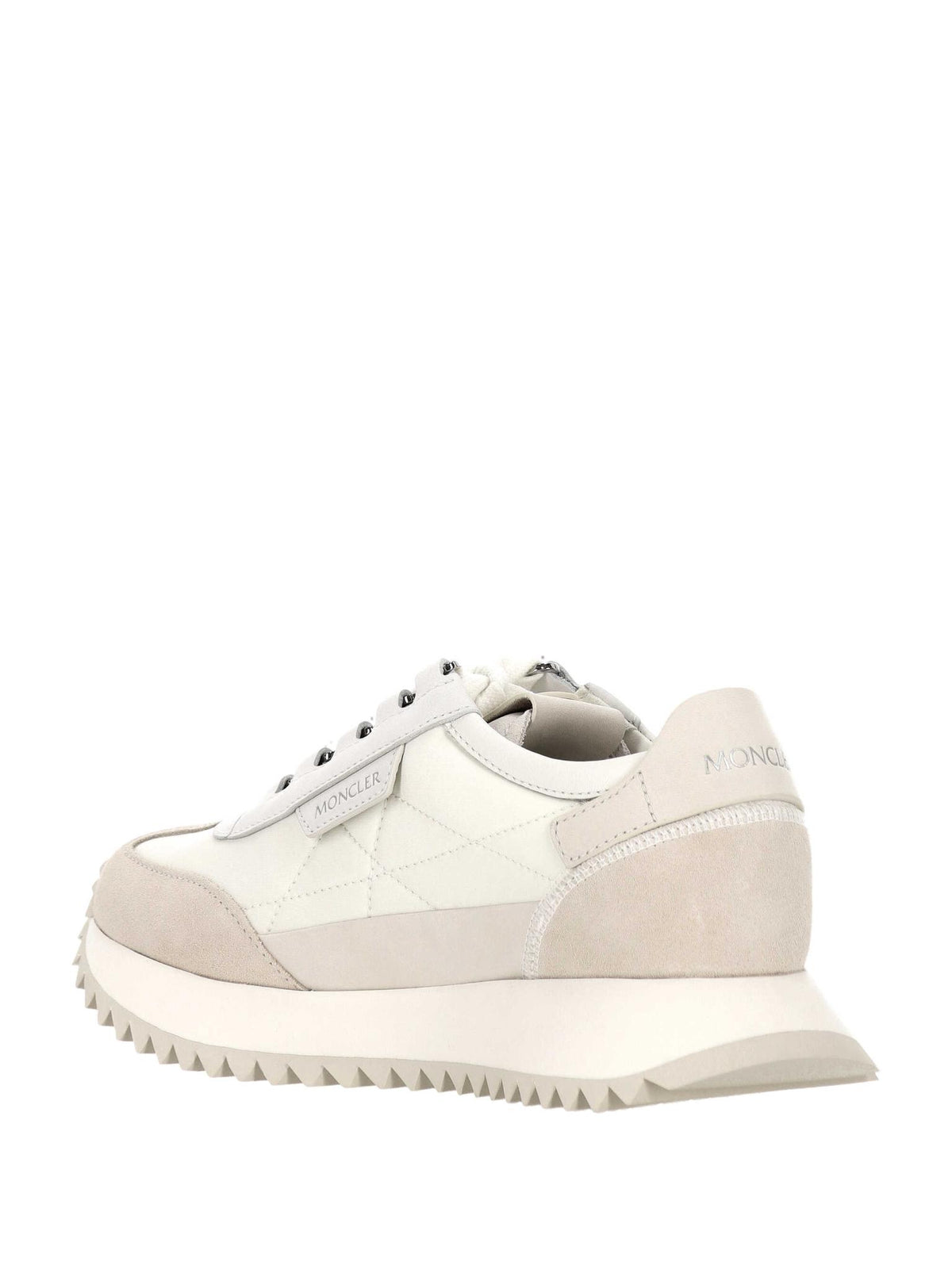 Moncler White Leather Low-Top Sneakers for Women