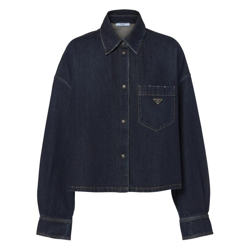 PRADA Women’s Denim Shirt Jacket Black