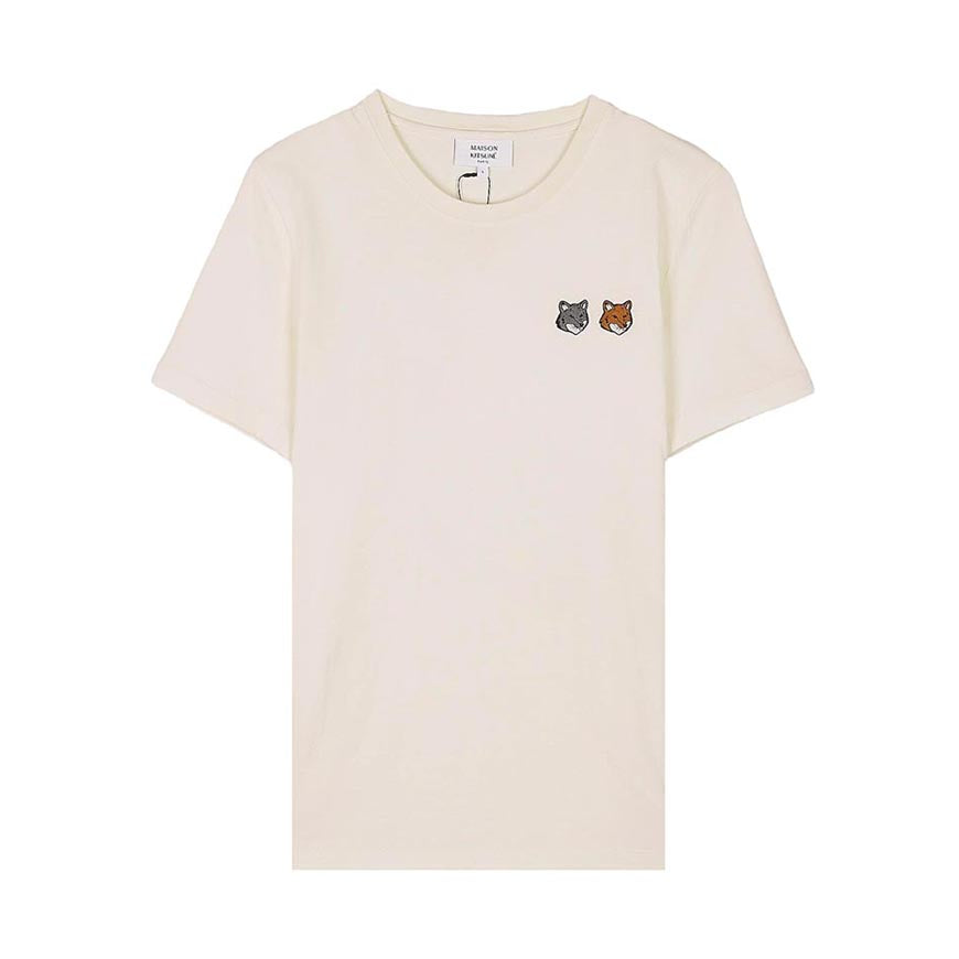 Maison Kitsune Double Fox Head Logo T-Shirt White Women’s