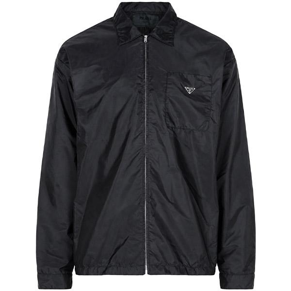 PRADA Black Re-Nylon Zip-Up Shirt Jacket