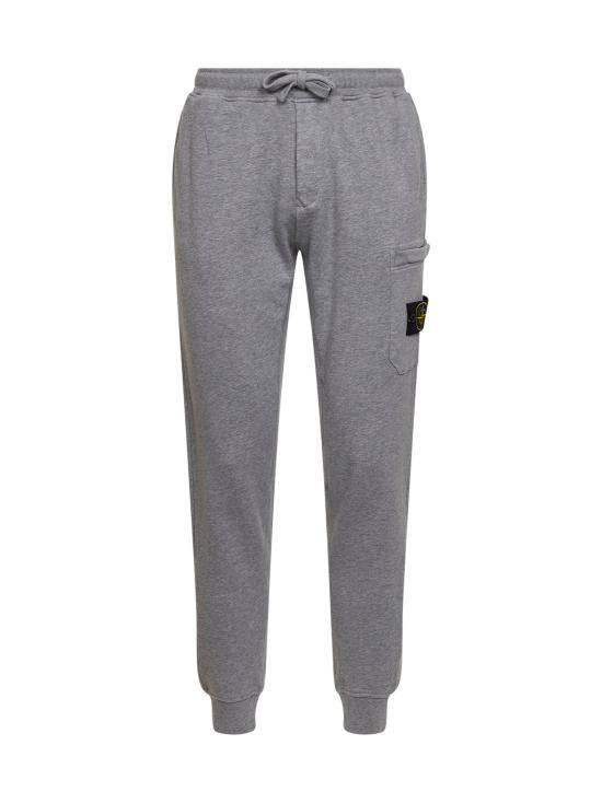 STONE ISLAND Cotton Cargo Jogger Sweatpants for Men Dust Gray