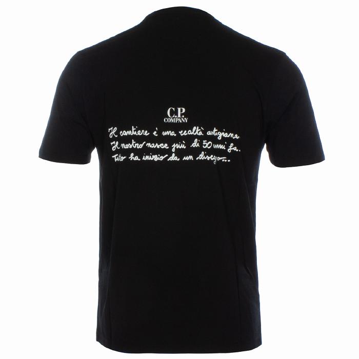 CP Company Black Jersey Back Letter T-Shirt