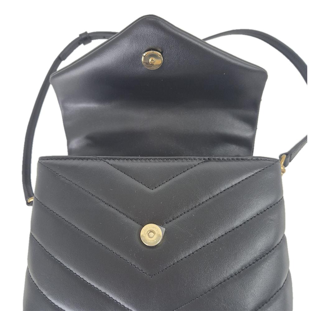 Saint Laurent Loulou Toy Quilted Leather Shoulder Bag Black Sm 678401 DV707 1000