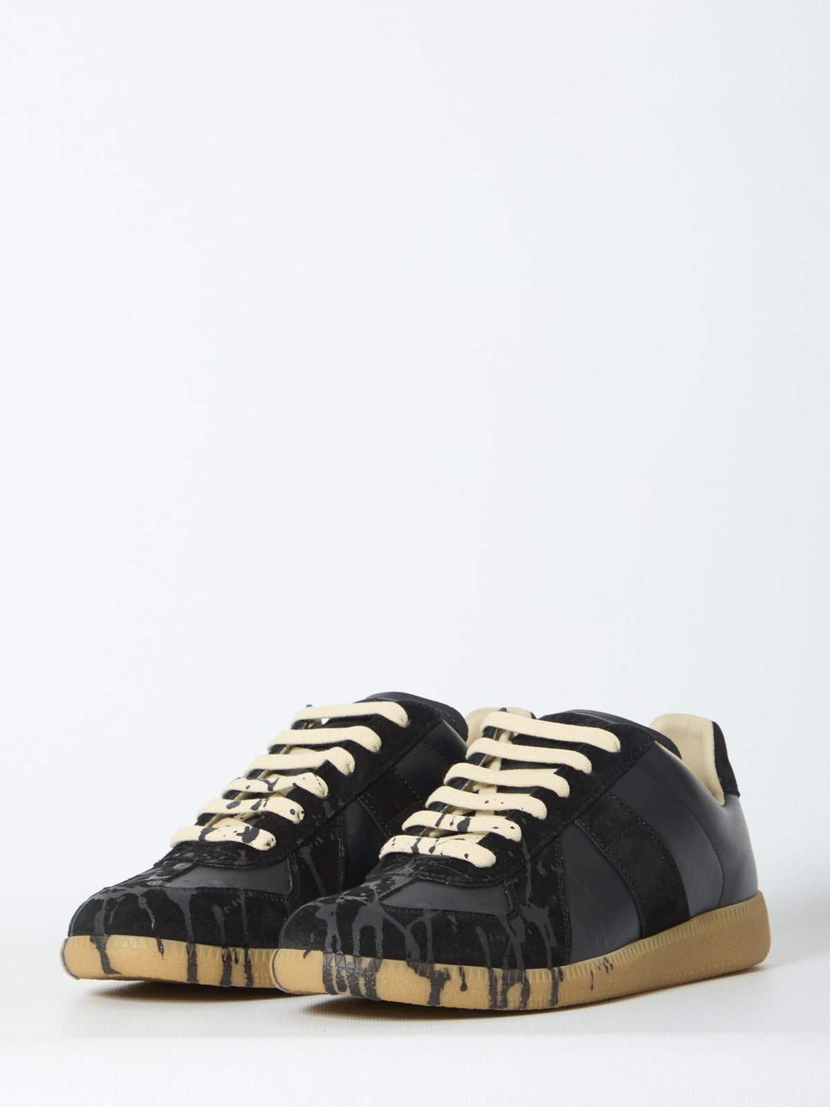 Maison Margiela White Leather Low-Top Sneakers