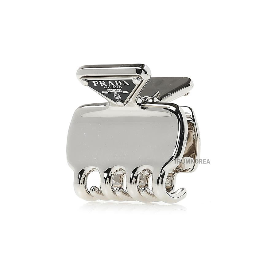 PRADA Triangle Logo Hair Clip for Women