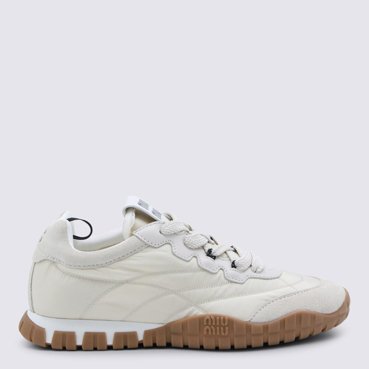 Miu Miu White Leather Low-Top Sneakers