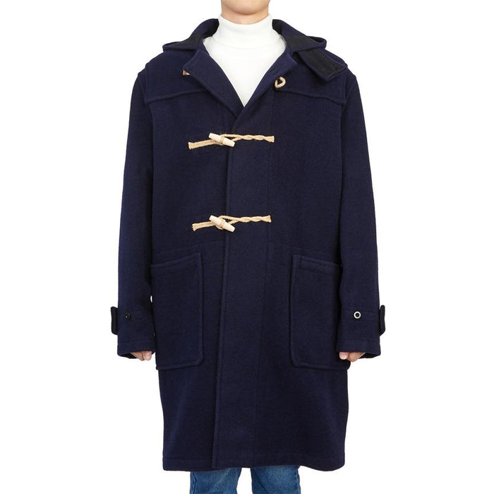 GLOVERALL Monty Hooded Duffle Coat Navy Men’s