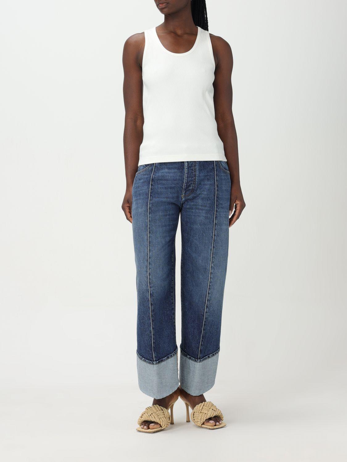 Bottega Veneta Sleeveless Blouse White Cotton Poplin Shirt