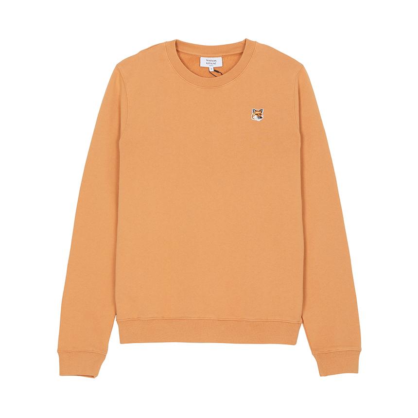 Maison Kitsune Fox Head Logo Womens Sweatshirt Ivory Cotton LW00302 KM0001 0131