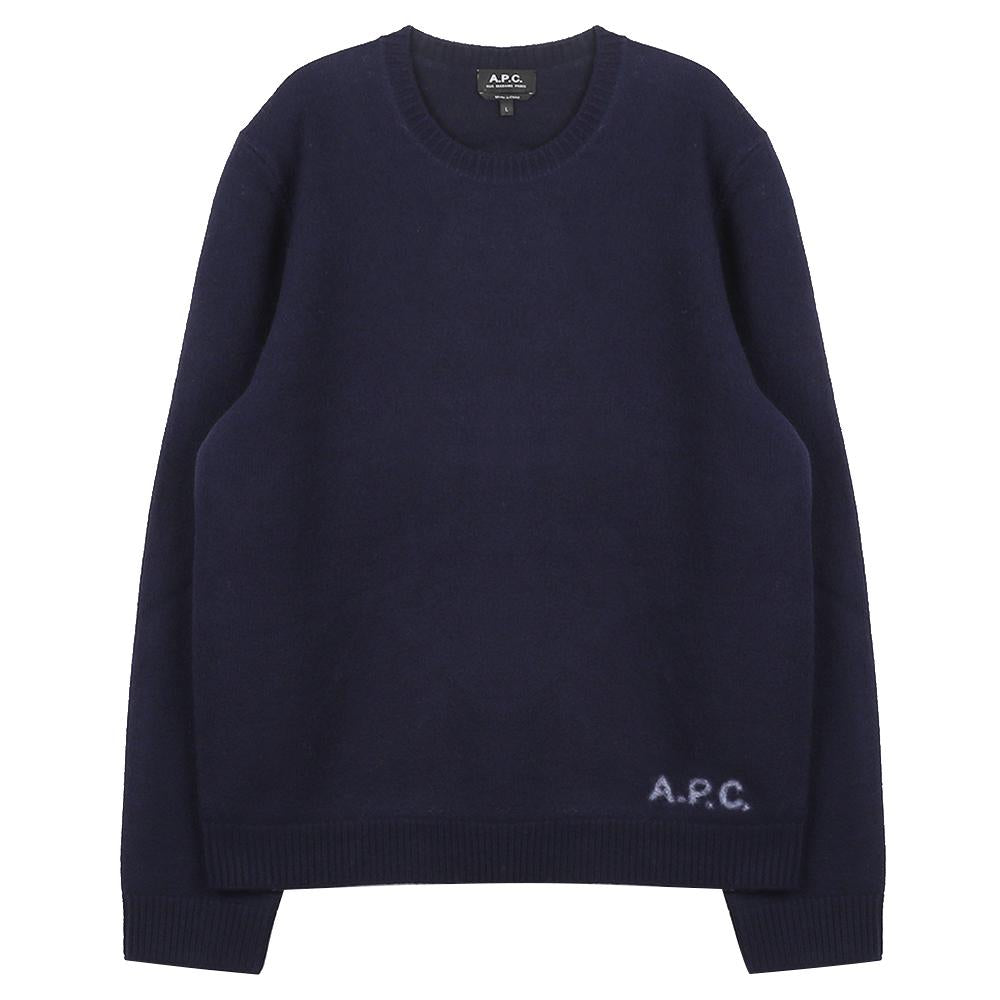 A.P.C. Edward Wool Sweater Men’s Navy Crewneck Sweatshirt WVBDJ H23059 IAK