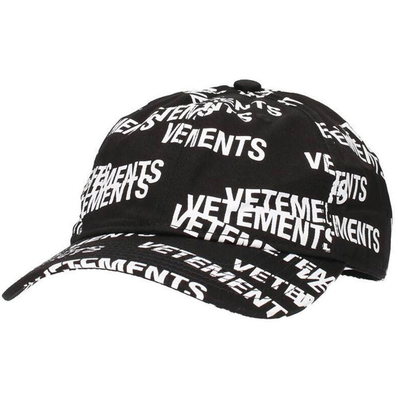 Vetements Logo Pattern Black Cap