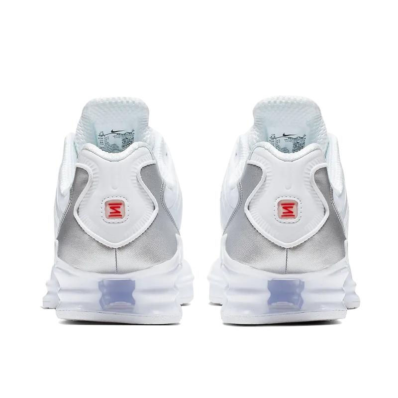 Nike Shox White and Max Orange Women’s Low-Top Sneakers