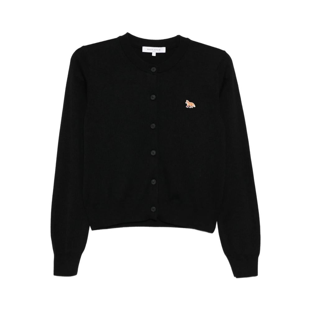 Maison Kitsune Black Wool Knit Cardigan