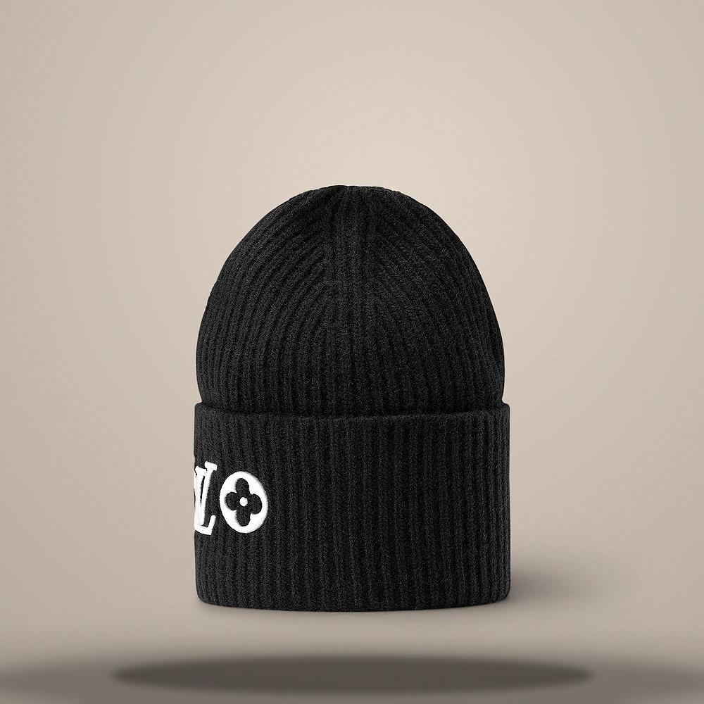 Louis Vuitton LV Headline Beanie Black Wool Knit Hat