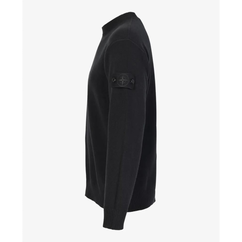 STONE ISLAND Cotton Cashmere Crewneck Sweater for Men Black