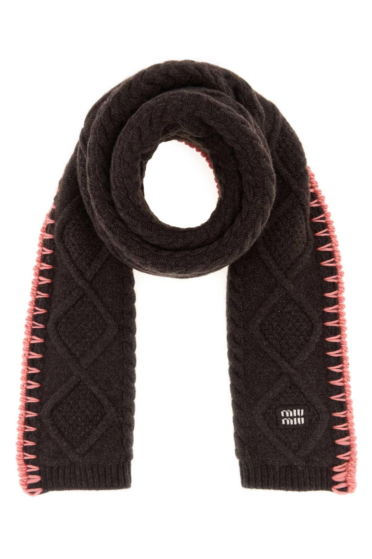Miu Miu Gray Wool Scarf
