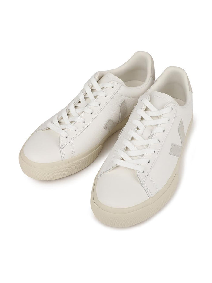 VEJA Campo Leather White Natural Low-Top Sneakers