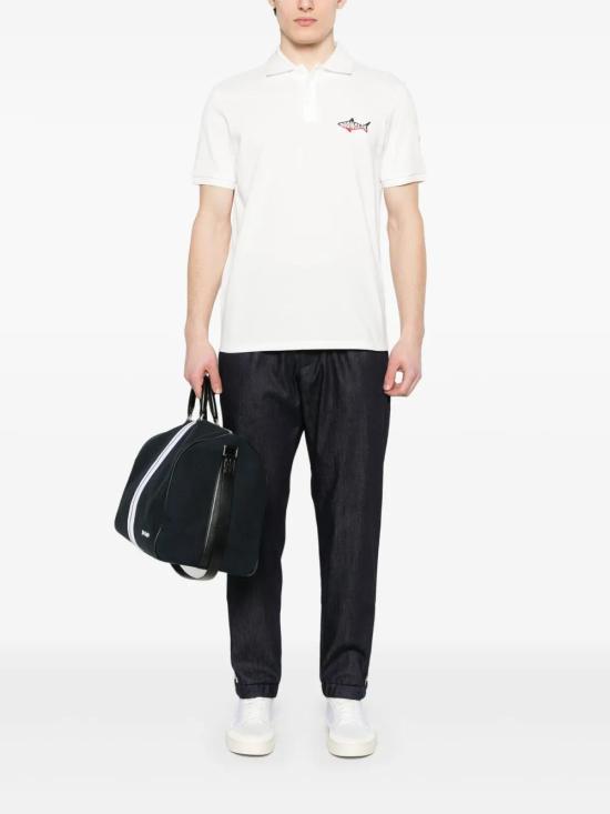 Moncler Cotton Logo Polo Shirt for Men 8A00012 89A16 034 WHITE DOM