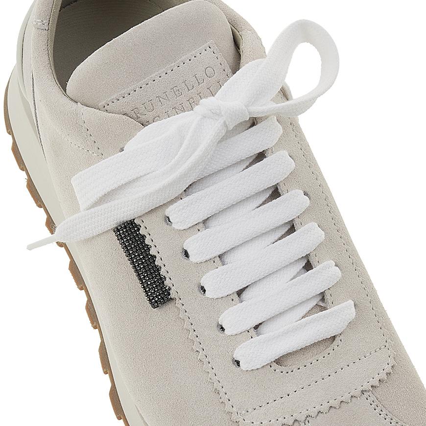 Brunello Cucinelli Shiny Tab Leather Low Top Sneakers Women’s MZSFG2110 C159