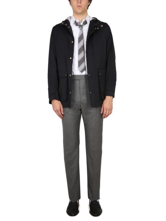 THOM BROWNE Navy Wool Jacket MOT078A F0185 415