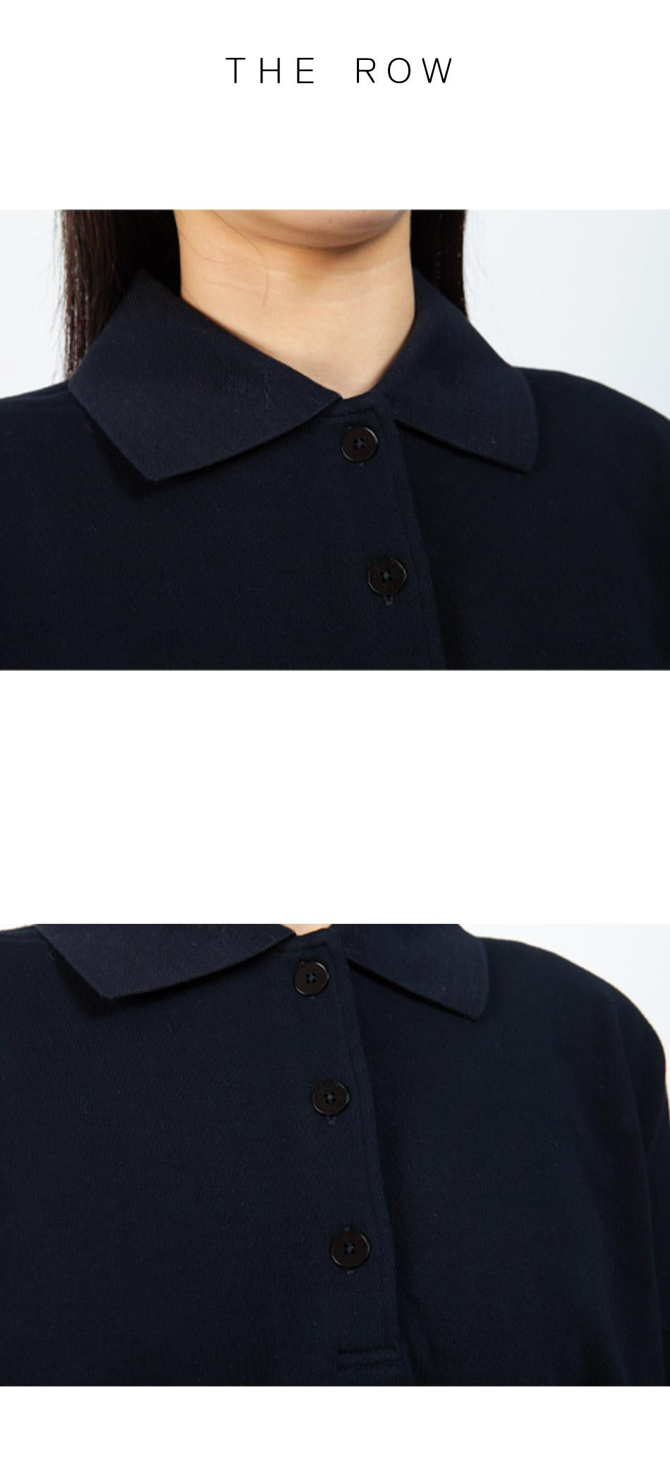 The Row Korza Cotton Long-Sleeve Polo Shirt CORZAS 5748K290 DARK NAVY