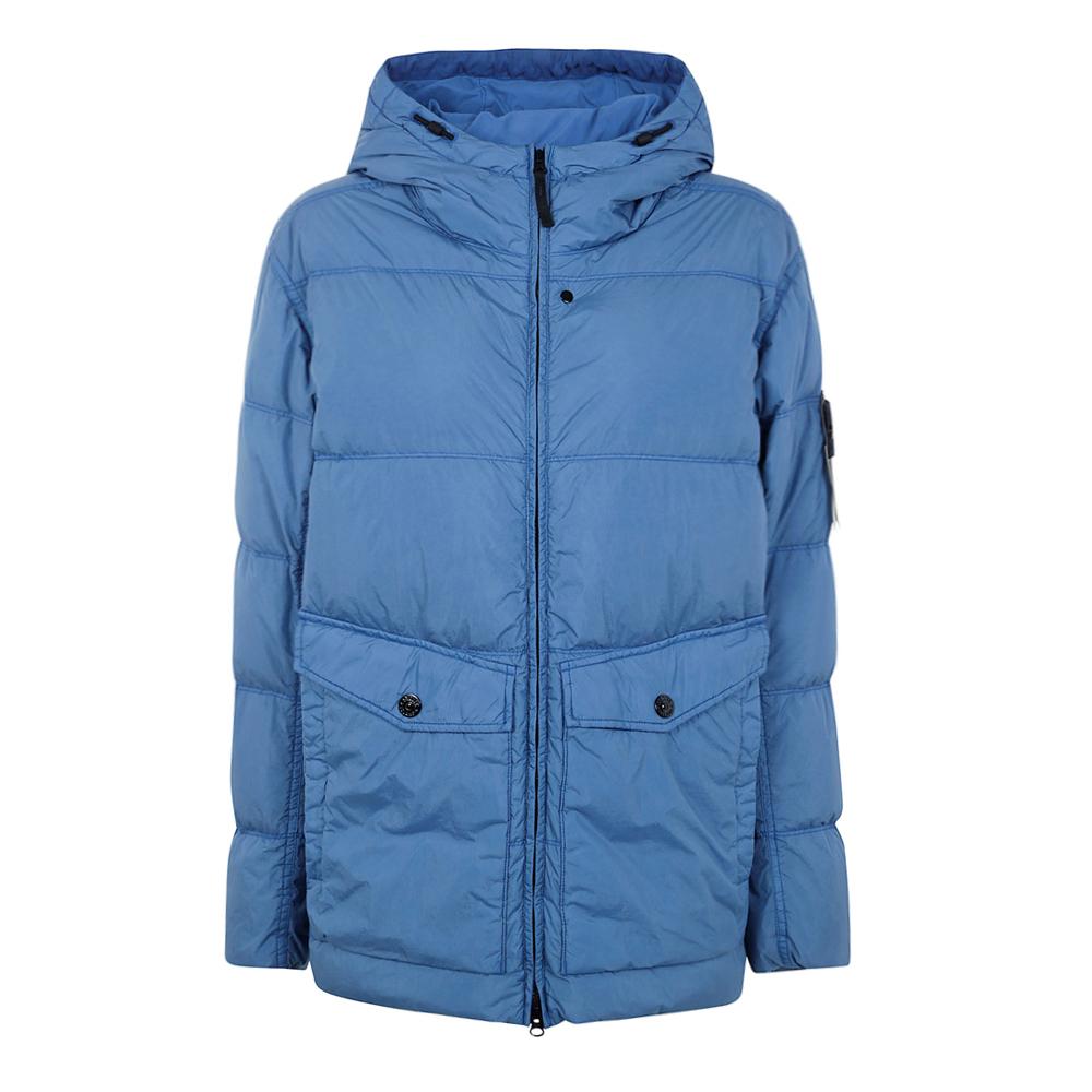STONE ISLAND Garment-Dyed Crinkle Reps Hooded Down Jac K2S15 4100011 S0A23 V002B