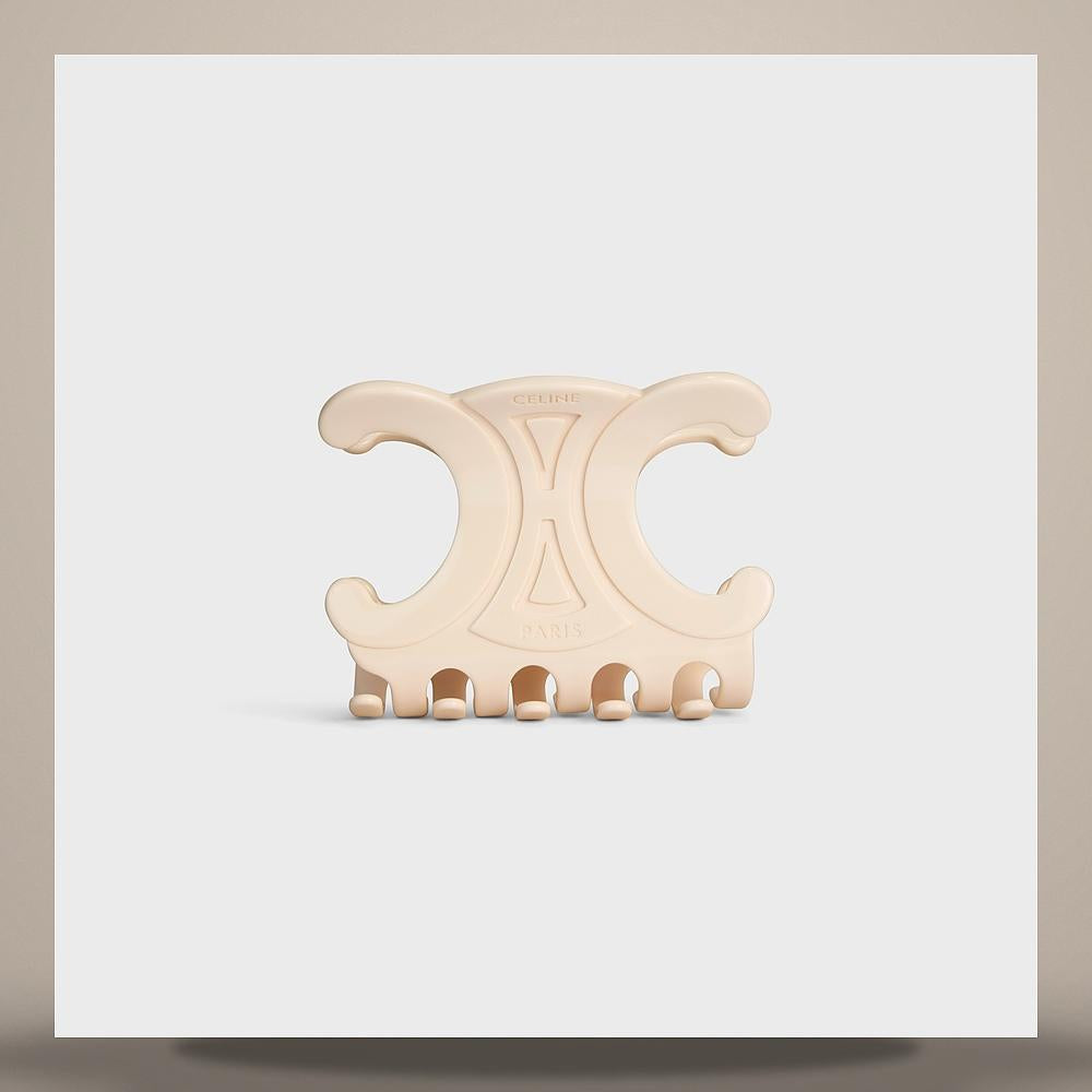 CELINE XL Ivory Acetate Hair Claw Clip B107S3F91 01AV