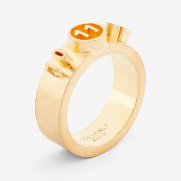 Maison Margiela Unisex Number Logo Ring Gold-Tone Jewelry