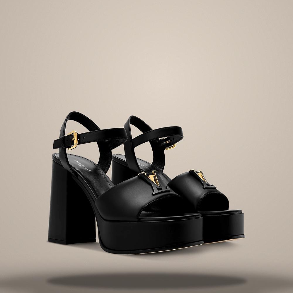 Louis Vuitton LV Mare Black Men's Platform Sandals 1AK48B