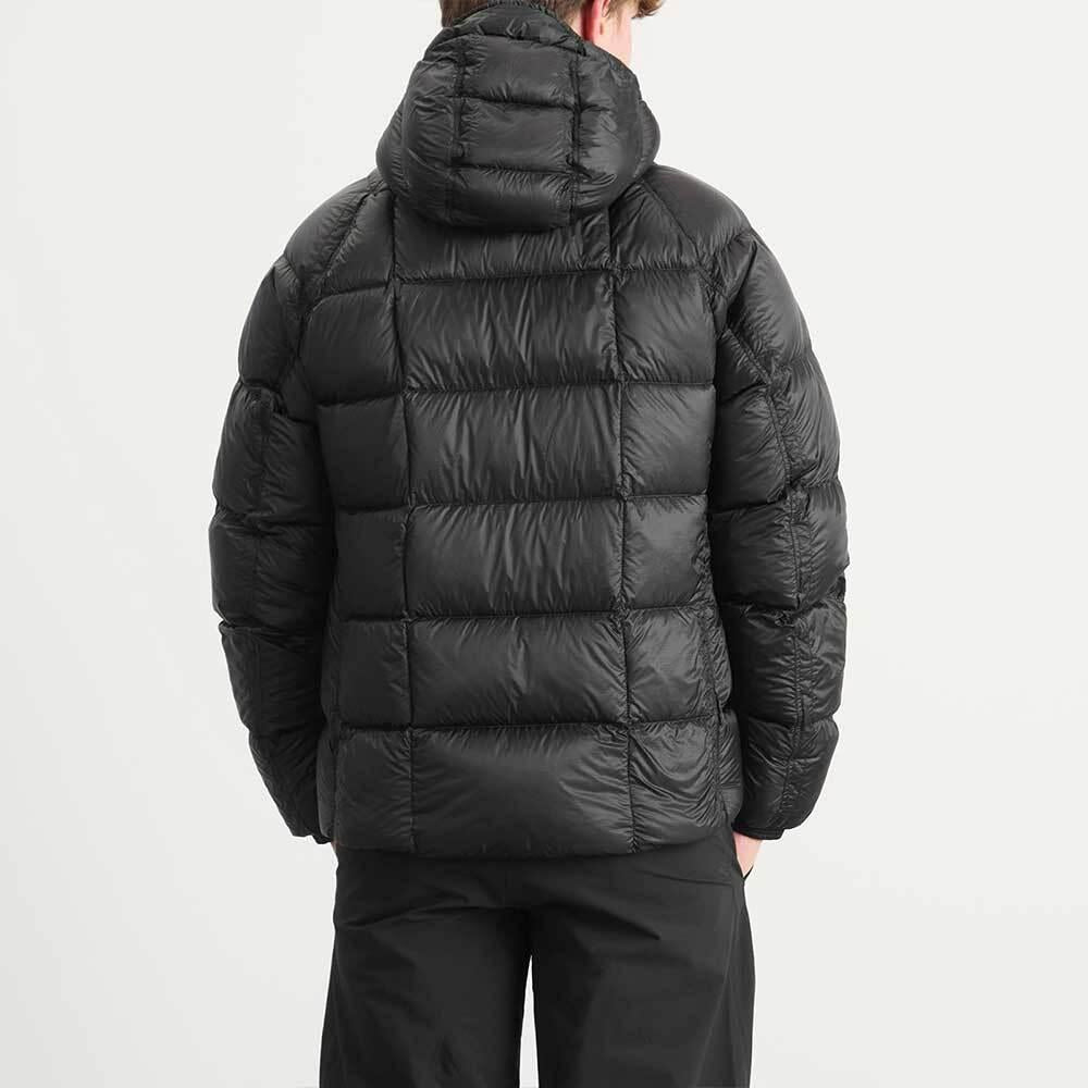 CP Company Hooded Puffer Jacket Black Mens Down Outerwear