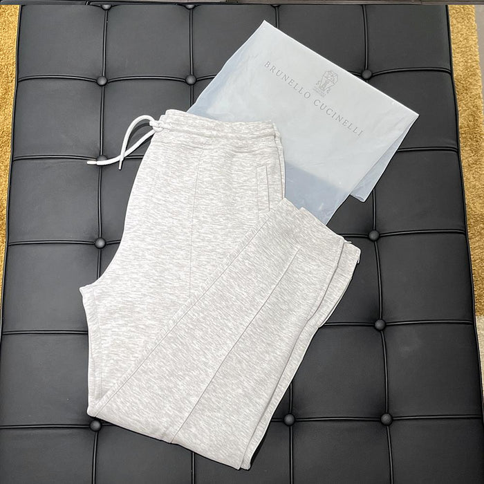 Brunello Cucinelli Light Gray Straight Leg Sweatpants Joggers Unisex
