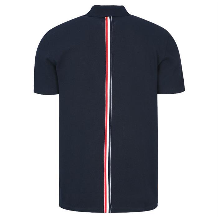 THOM BROWNE Relaxed Fit Short Sleeve Polo Shirt Navy MJP042A