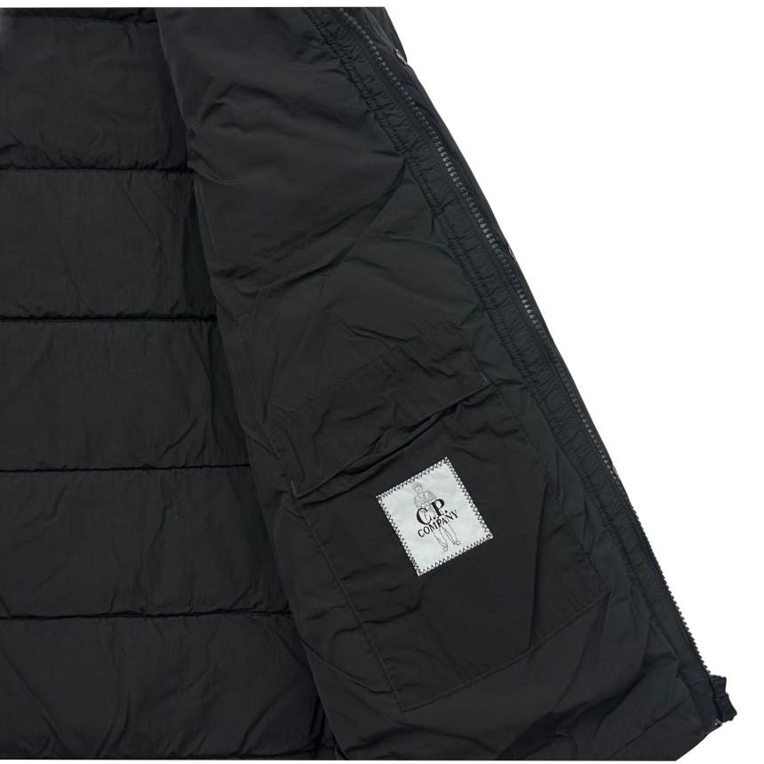 CP Company Chrome-R Lens Badge Down Puffer Jacket Black Unisex