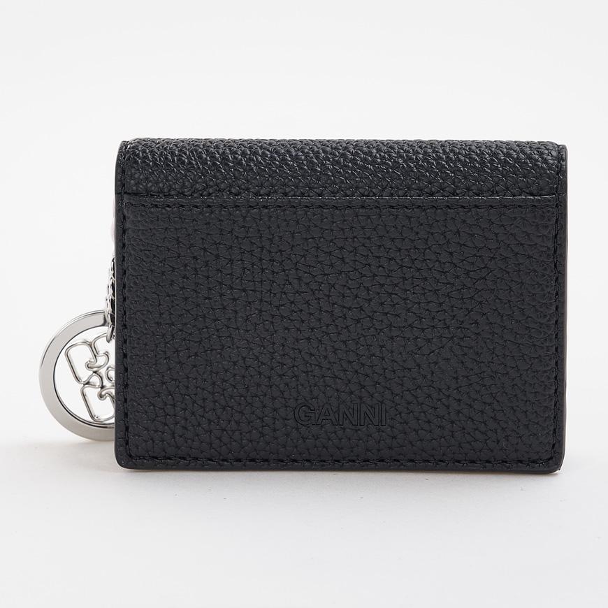 GANNI Women’s Grain Leather Flap Card Holder A7278 099