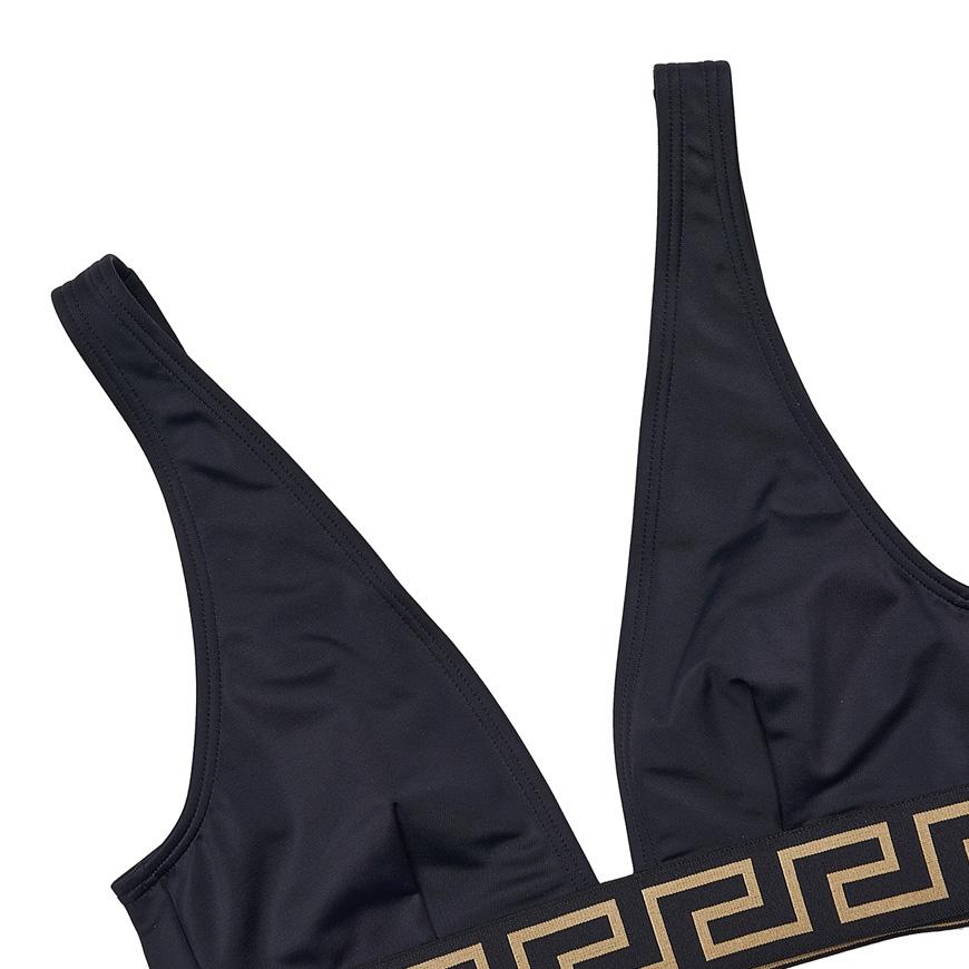 Versace Greca Border Top Swimsuit Black Women’s Swimwear