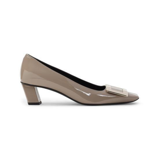 Roger Vivier Beige Patent Belle Vivier Pumps