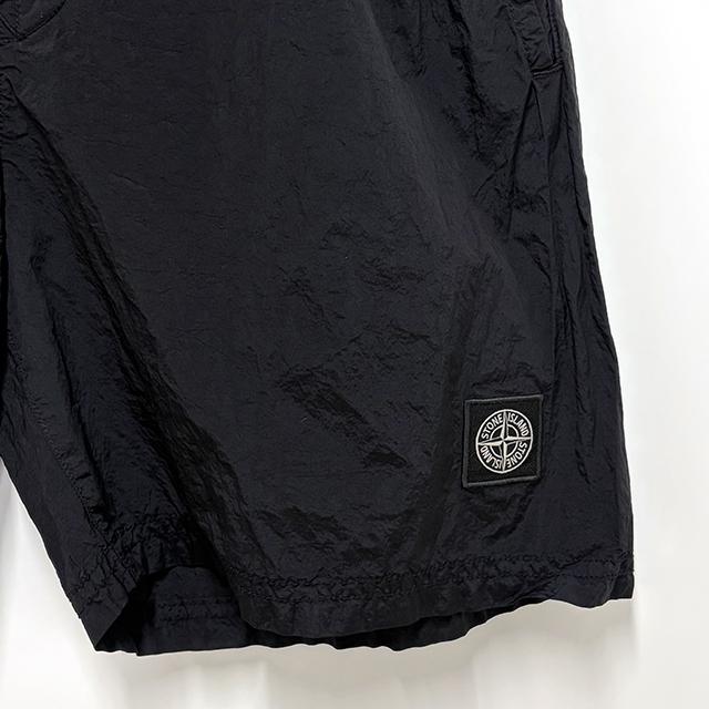 STONE ISLAND Logo Metal Econyl Swim Shorts Black Men