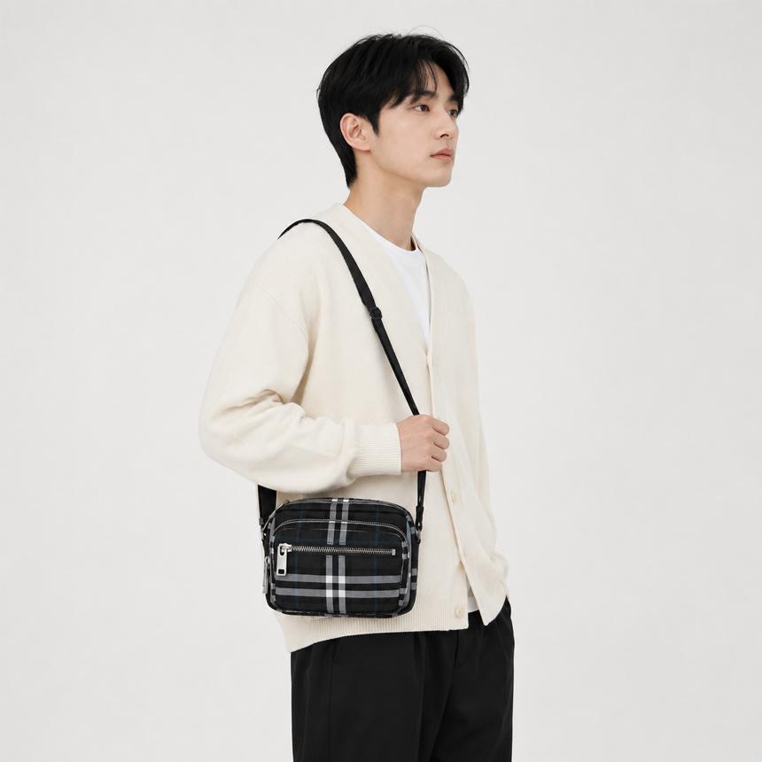 BURBERRY Check Pattern Crossbody Shoulder Hip Bag 81203651 SNUG