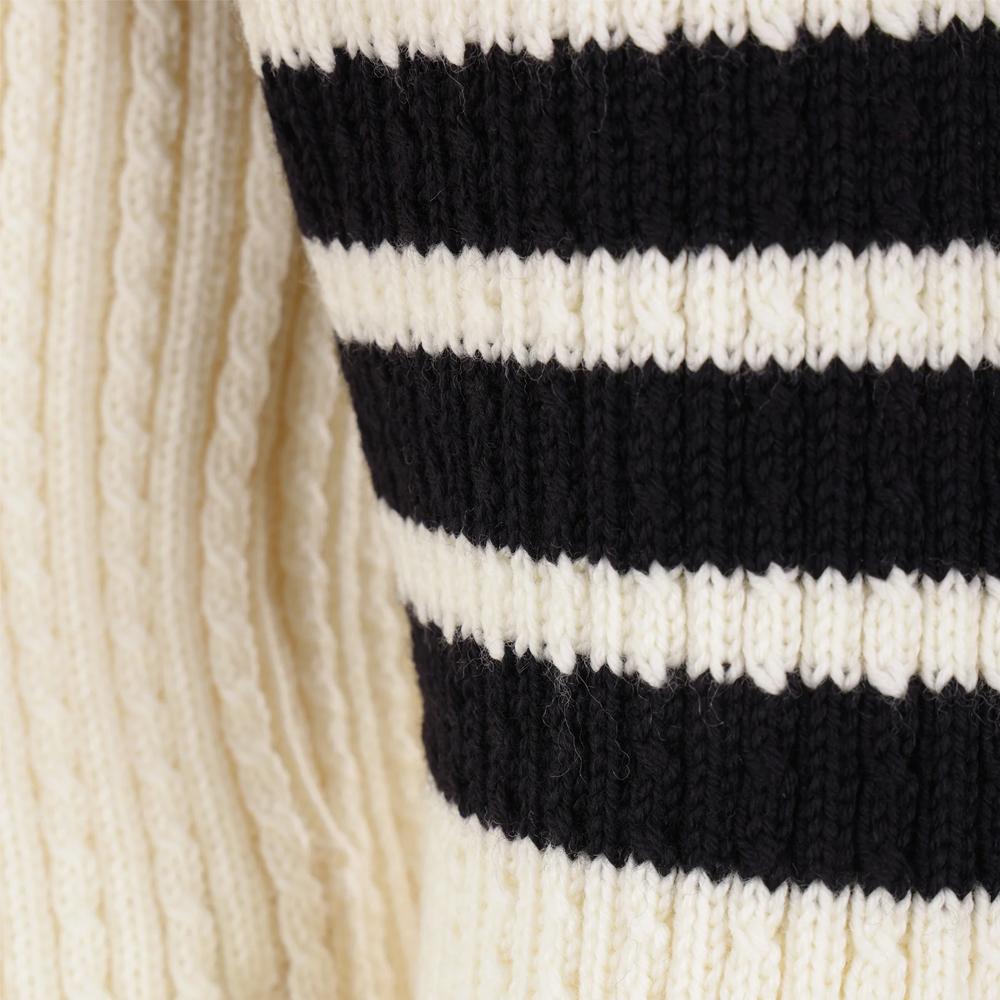 THOM BROWNE Women’s 4-Bar Baby Cable Knit Sweater White