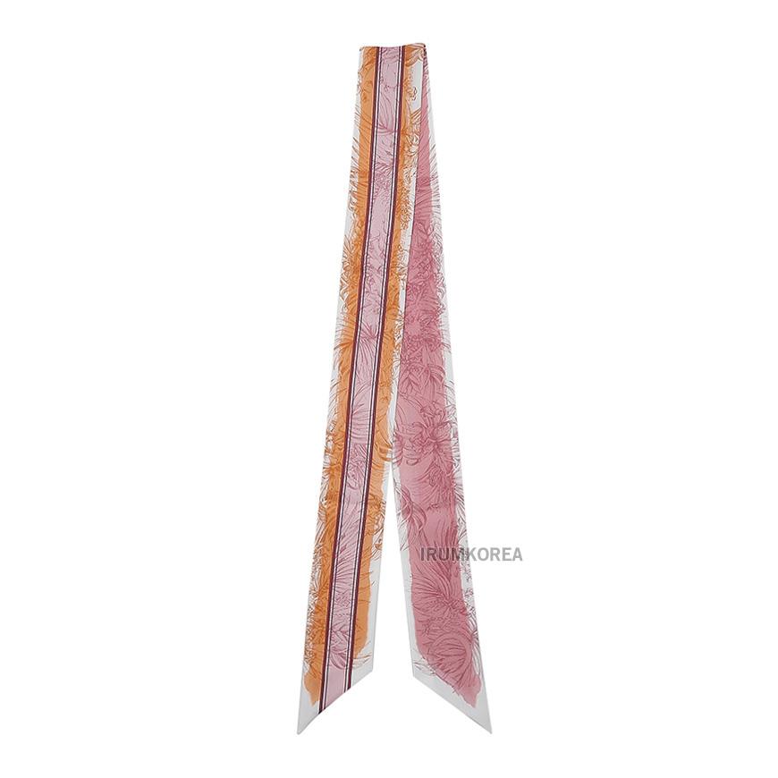 Ferragamo Women’s Gravure Print Scarf Orange Pink Silk Scarf