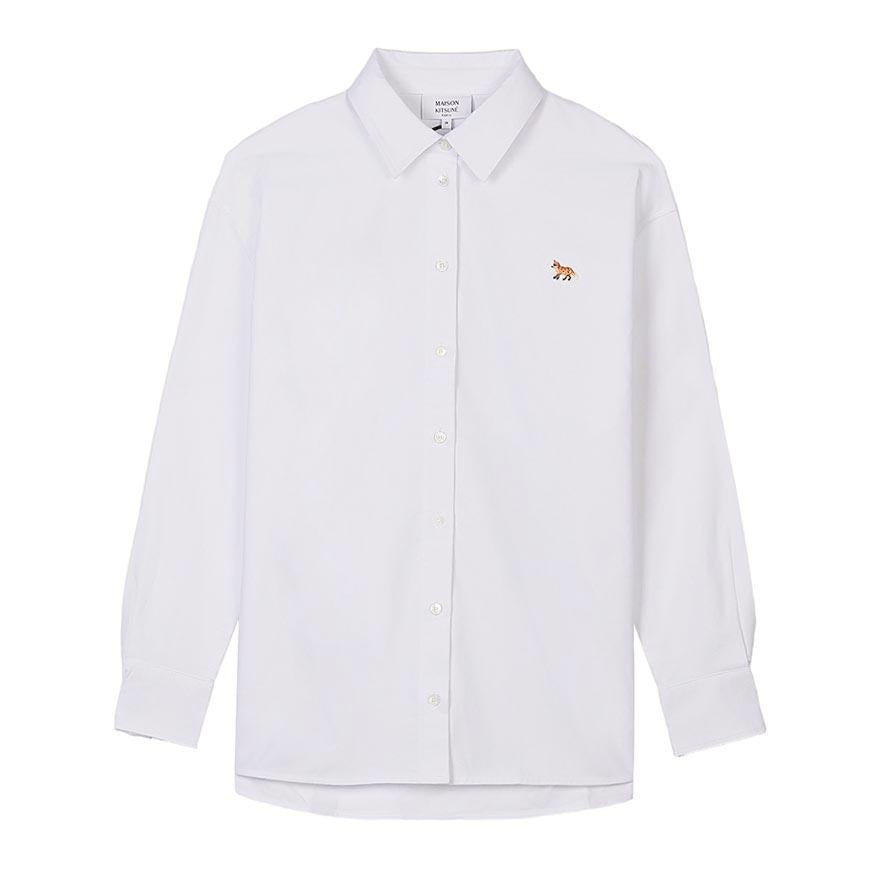 Maison Kitsune Women Baby Fox Casual Shirt White Cotton Shirt