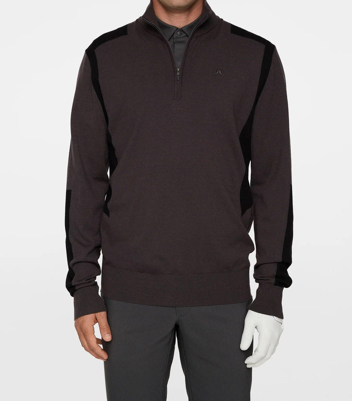 J LINDEBERG Men’s Golf Knit Zip-Up Sweater Asphalt