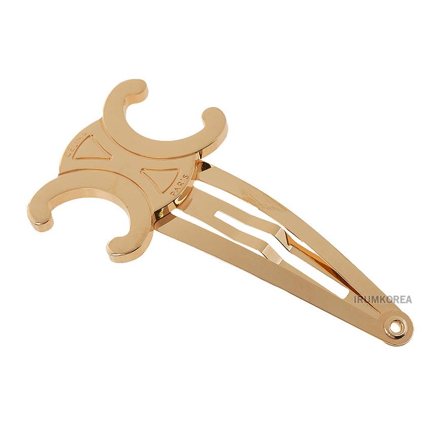 CELINE Triomphe Hair Clip for Women Orange