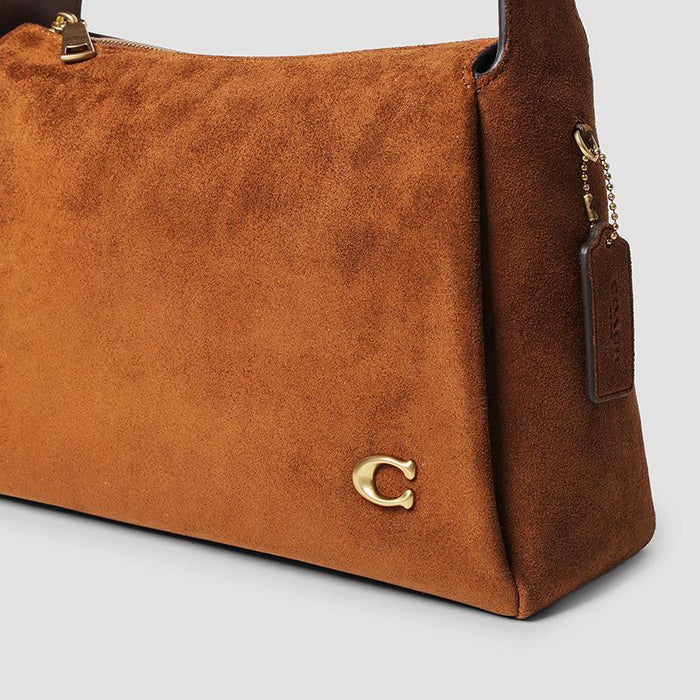 Coach Lola Suede Leather Shoulder Bag Brown CDD06 B4 WBR